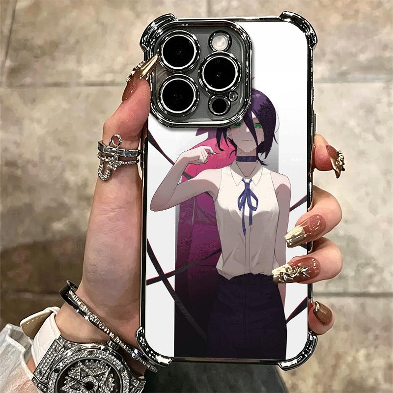 Anime Character R-Reze CSM Soft Phone Case For iPhone 15 16 17 Air 14 Pro Max 16E Plus 13 12 Mini Plating Anti-Fall Fundas
