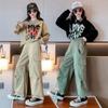 2025 Girls' Trendy Autumn Cargo Pants Two-Piece Set