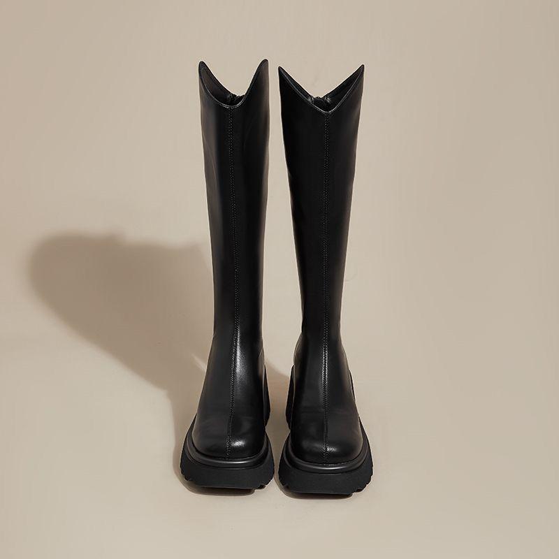 Women's 2025 Fleece-Lined Thick-Soled Over-the-Knee Boots for Petite Calves - Versatile & Warm Autumn/Winter Style