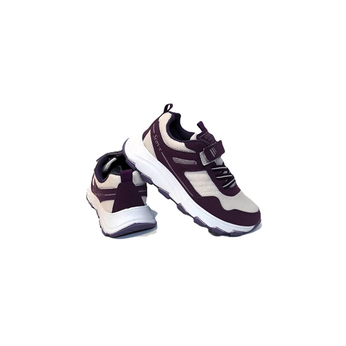 

Scor-x White Purple Velcro Feather Girls Sports Shoes 31
