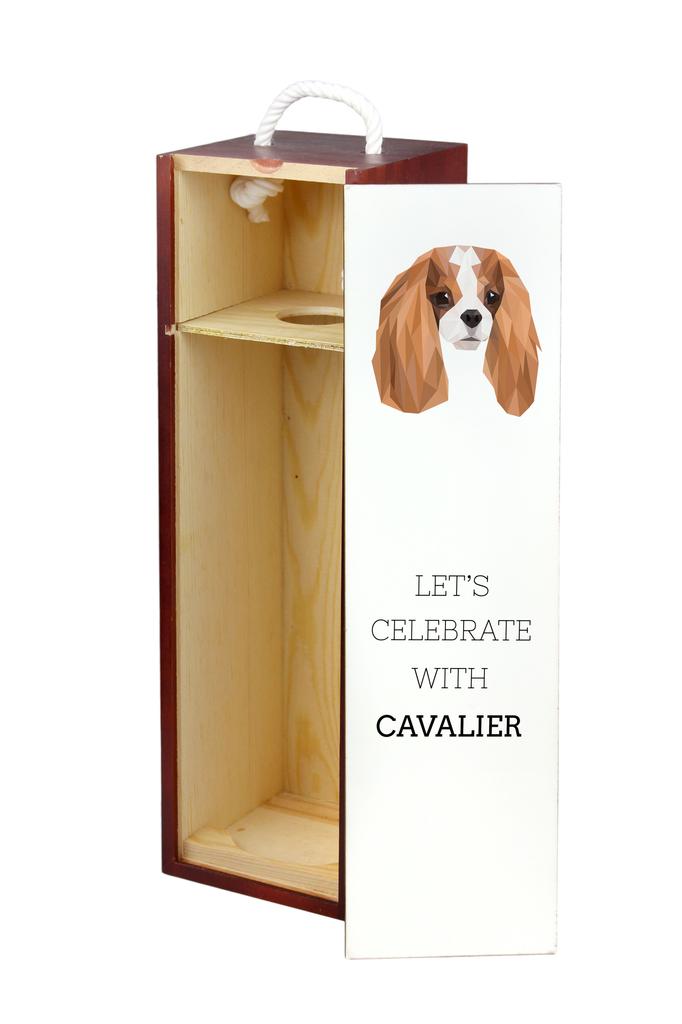 Cavalier King Charles Spaniel - Geometryczne Pudełko Ze Zdjęciem I Napisem Na Wino Marki Art-Dog
