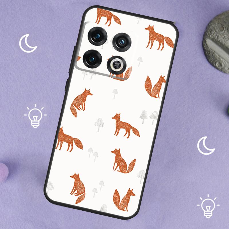 Cartoon Foxes Animal For OnePlus 13T 13R 12R 10R 10T 8T 11 12 13 15 Case For OnePlus Nord 5 CE 2 3 4 Lite N20 N30