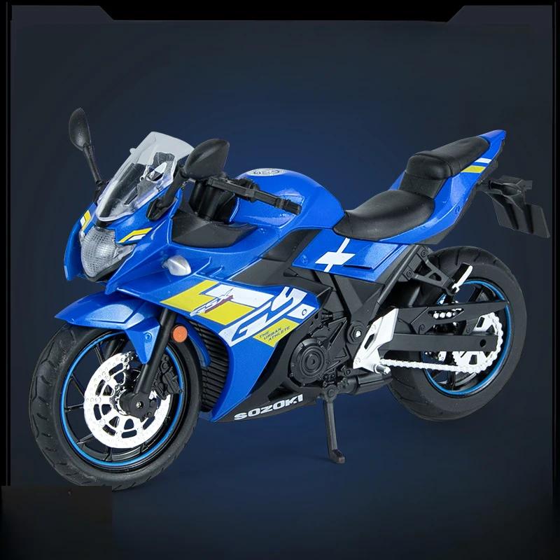 Modèles de Jouets de Voiture Moulés sous Pression en Alliage de Moto Suzuki Gsx250R à l'Échelle 1/12 Avec Son Lumière Simulation Jouets Collection Cadeaux Pour Enfants