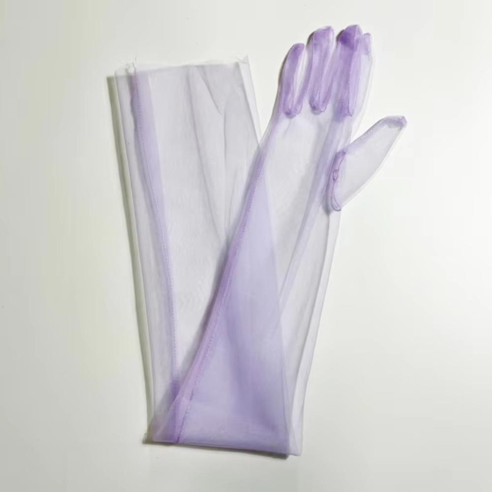 70cm Long Sheer Gloves Ultra Thin Mesh Elbow Gloves Fashion Tulle Gloves  Party Dress
