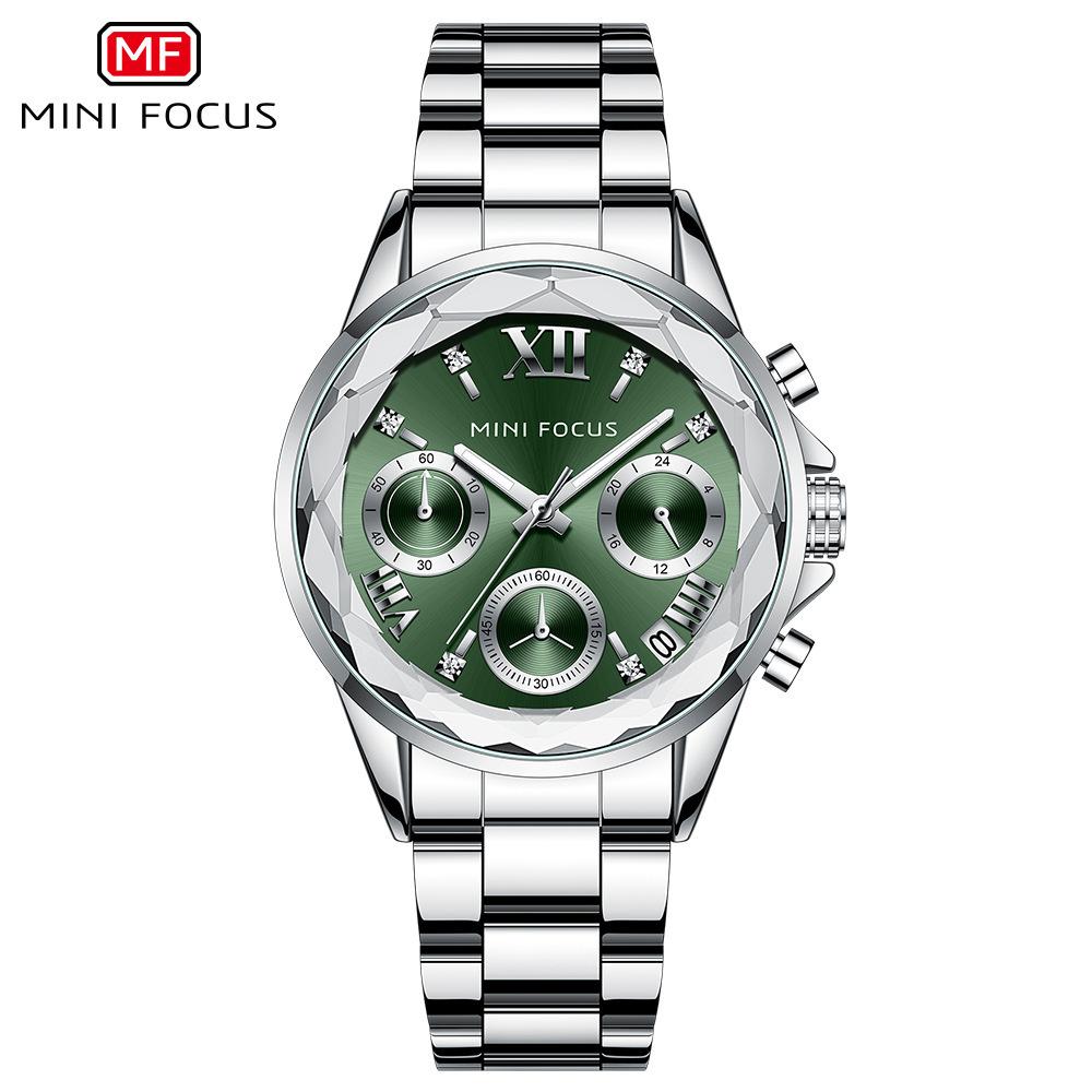 Business Casual Women's Watch Multi-functional Petal Mirror Luminous Steel Band Women's Watch