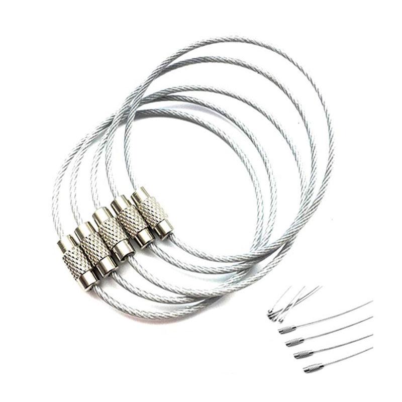 Drut ze stali nierdzewnej brelok brelok do kluczy brelok koło liny pętla kablowa na zewnątrz obóz przywieszka do bagażu śruba