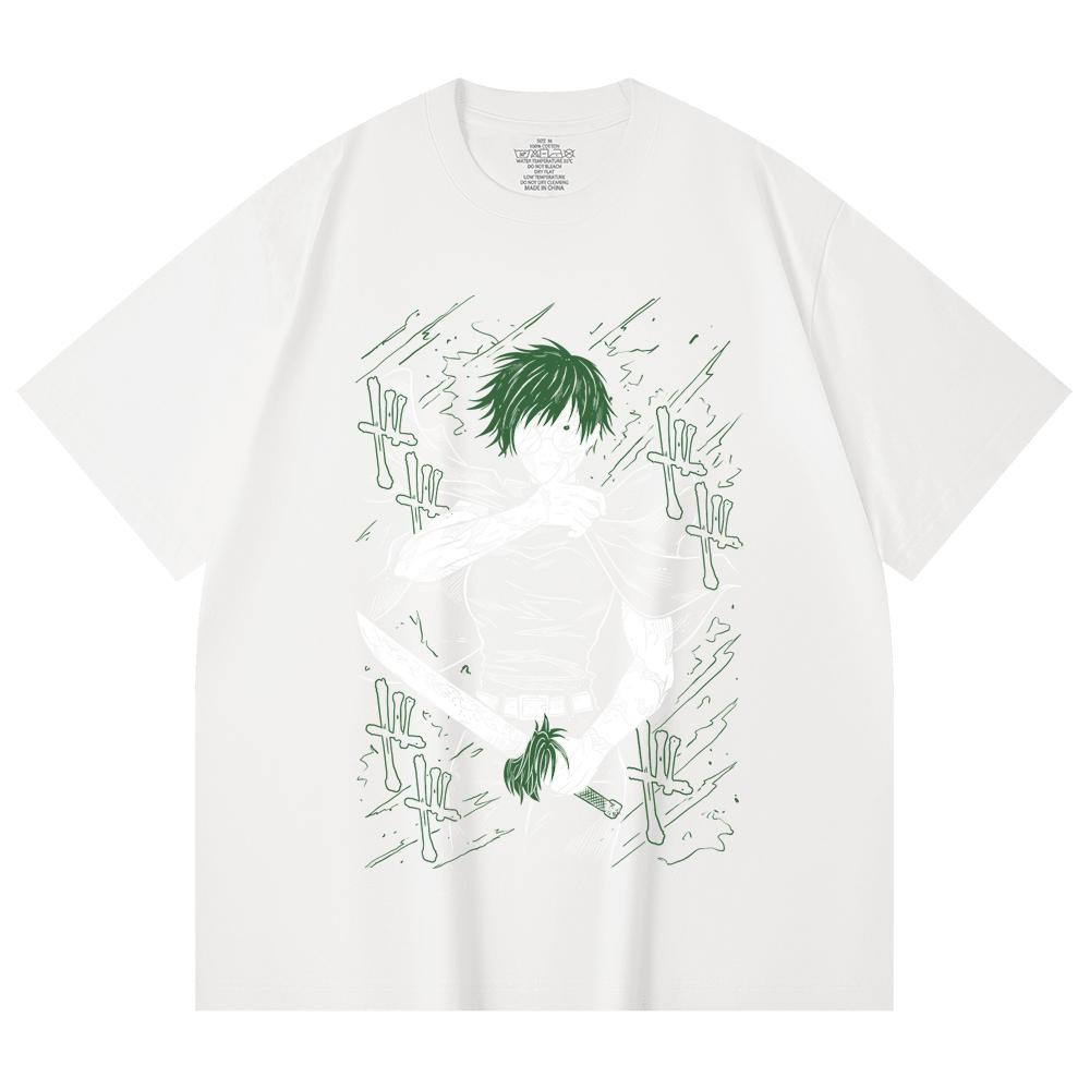 230 Gsm 100% Cotton Jujutsu Kaisen V10 Maki Print Unisex Heavy Cotton T Shirt