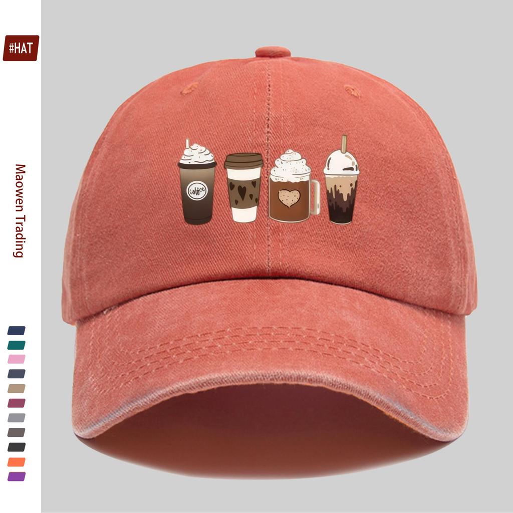 Pc Coffee Pattern Print Baseball Cap Casual Home Printed Design Leisure Hat Comfortable and Lightweight Trucker Sun Hat with