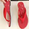 Fashion Round Toe Clip Toe Women Flip Flops Open Toe Non-slip Wedges Sandals Woman 2025 Summer Fashion Comfortable Vacation Beach Shoes