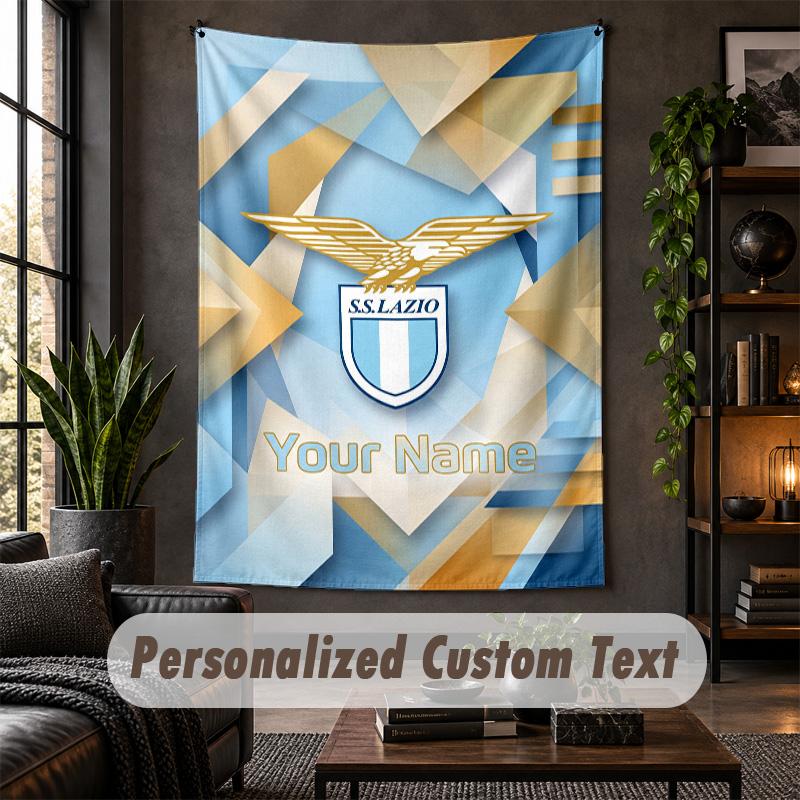 Wall Tapestry Lazio FC Print Custom Name Text Wall Hanging Home Decor