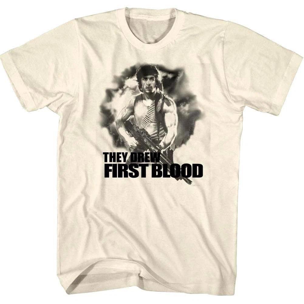 Rambo They Drew First Blood Men s T Shirt S