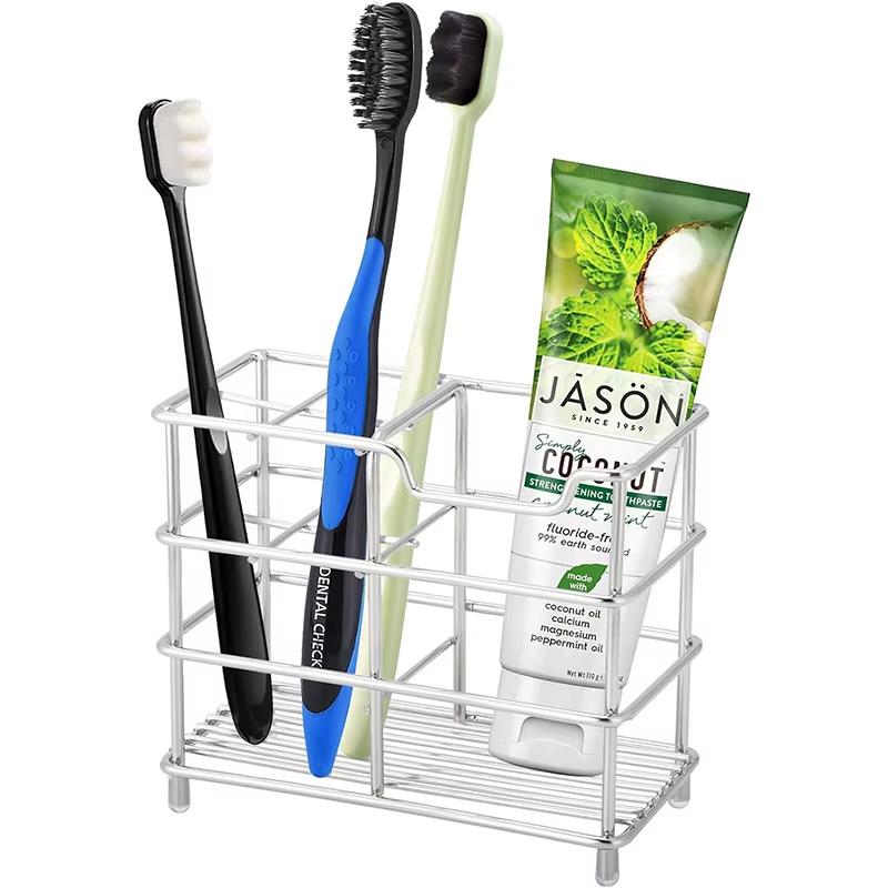 Bathroom Toothbrush Holder 304 Stainless Steel Tooth Brush Holder Toothpaste Holder Stand Bathroom Accessories Organizer
