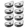 Pack of 8 Strong Corrosion Resistant Glass Panel Holders Moon Shape for 8-12mm Glass Perfect for Bathroom Environment