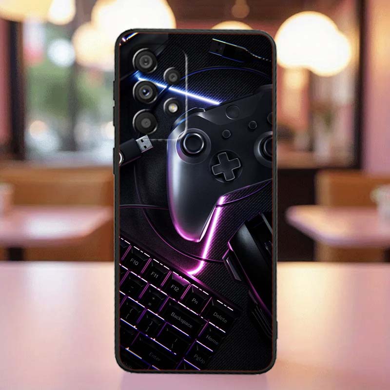 Creative game controller For Samsung A41 A35 A34 A33 A32 A25 A24 A23 A21s A06 A05 A04 A03 Note 10 20 Ultra 5G Black Phone Case