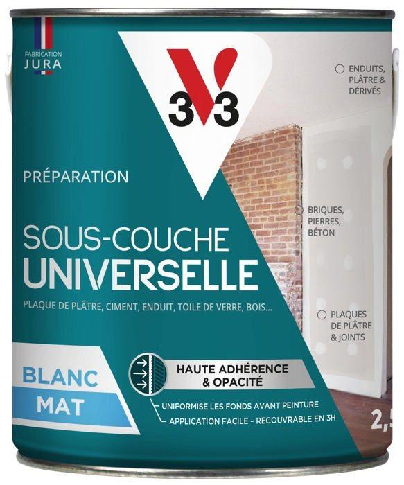 Sous-couche Universelle - V33 - 119816 - Blanc Mat - 2,5L - Intérieur - A+