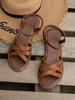 2024 Summer Plus Size Women's Fashion Flat Roman Sandals