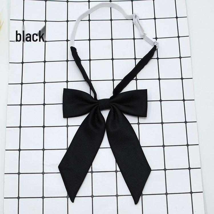 JK Ribbed Solid Color Long Handle Lapel Flower School Uniform Sailor Suit Bow Tie