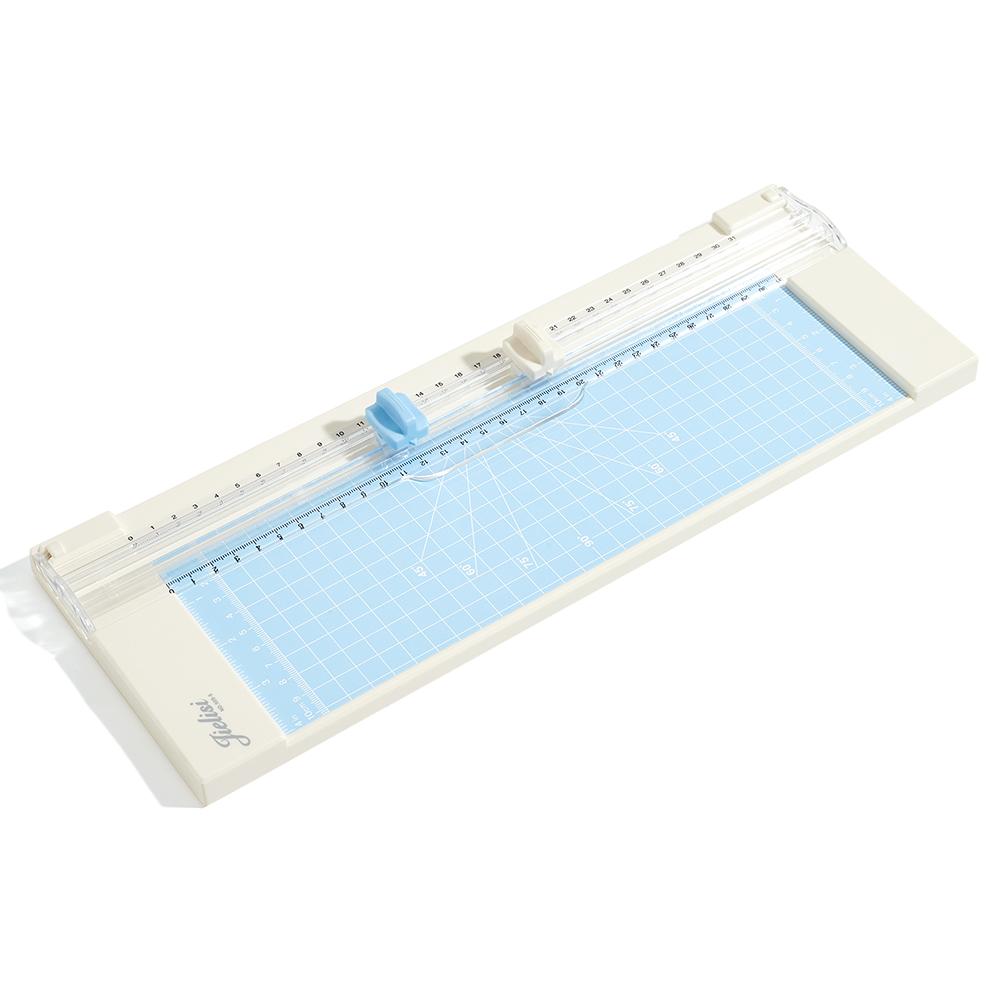 

JIELISI Paper Trimmer Craft Paper Cutter 2 режущие головки для прямой и биговальной резки 12,2 дюйма синий