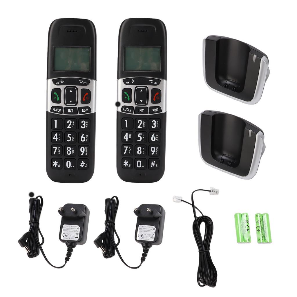 Schnurloses Telefon für Zuhause DECT6.0 Vollduplex-Freisprecheinrichtung 3-Wege-Gespräche 2 Mobilteile Schnurloses Telefon