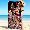 1Pc Christmas Reindeer Decorations Beach Towel Quick Dry Multiuse For Beach Pool Gym Yoga Home Travel Christmas Halloween Xmas Gift S22