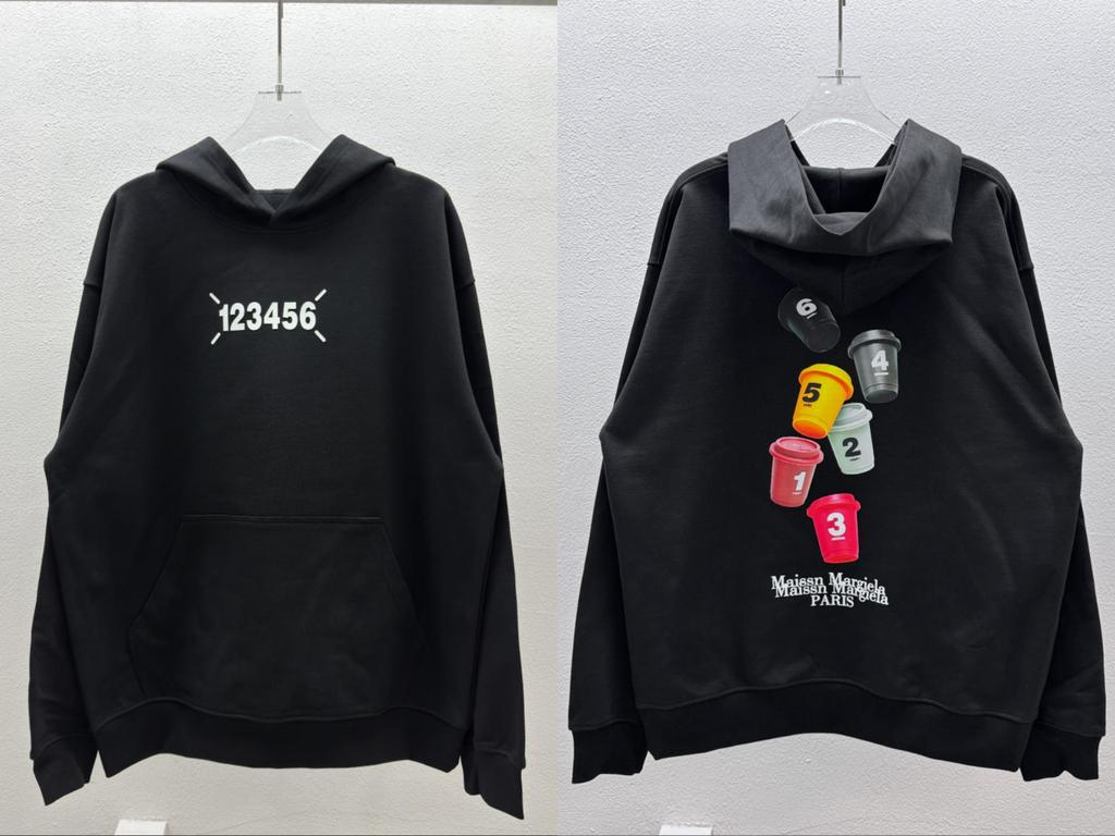 Autumn/Winter Cotton Terry Casual Hooded Sweatshirt - MM6 Minimalist Hoodie