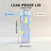 1PC Pastel Blob Color Block Seamless Print 750ml Color Plastic Sports Water Bottle Leakproof Flip Straw Lid Suitable for Sports Office Home Use