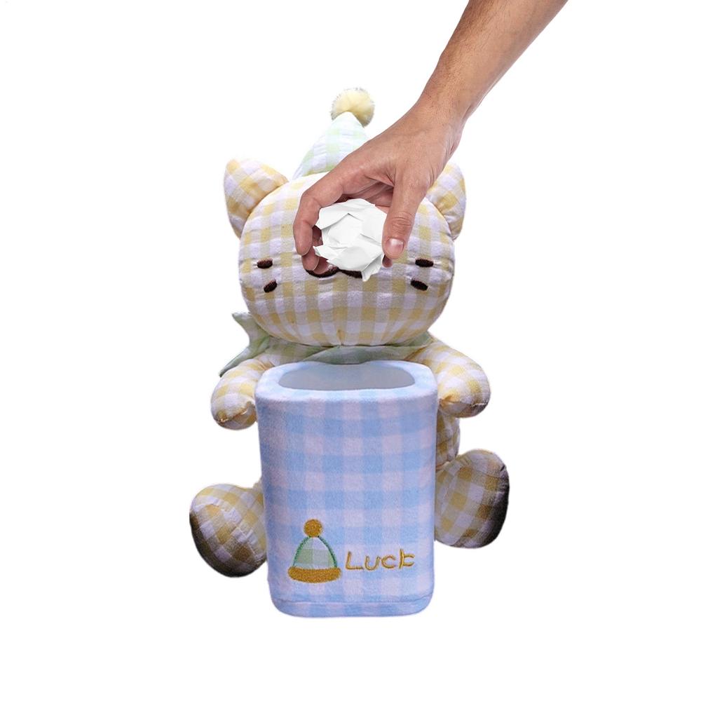 

Cute Car Tissue Holder 2-In-1 Cute Cat Multifunctional Tissue Box Car Paper Towel Holder For Vehicle Truck Interior Home Office жёлтый