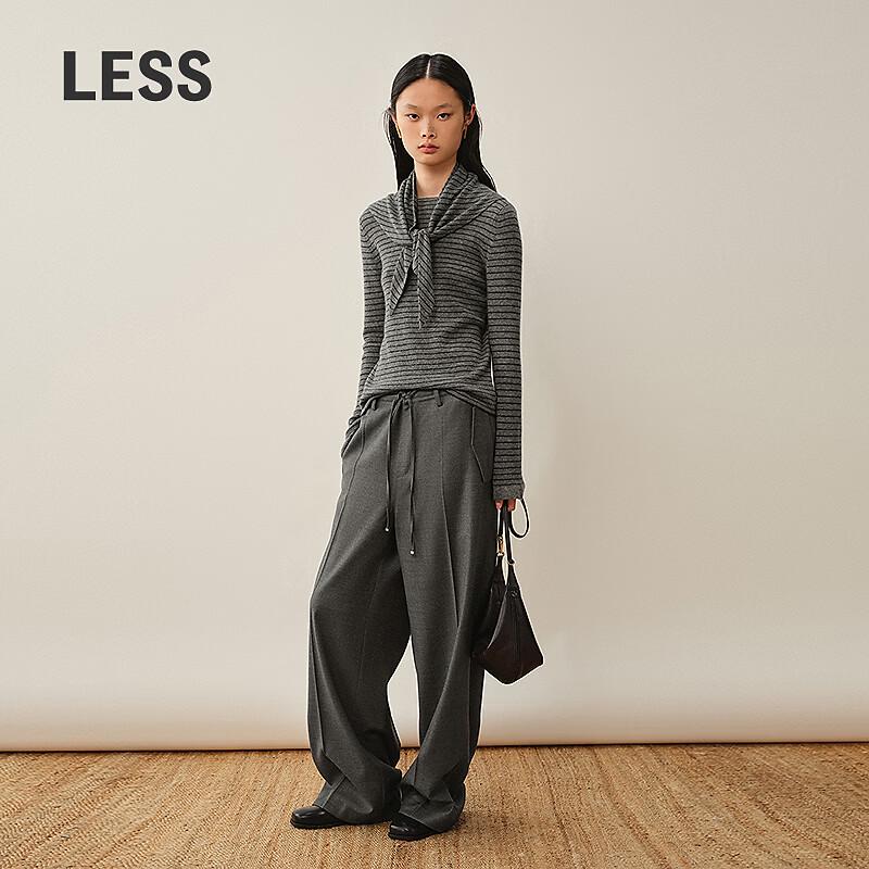 LESS Wool Straight-Leg Casual Trousers