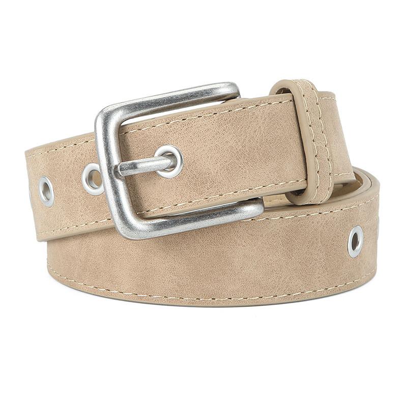 Classic Retro Women's Pu Leather Belt With Sturdy Alloy Buckle For Timeless Chic