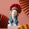 Home Decor Chinese Style Peking Opera Beautiful Girl Figurine Aesthetic Office Tabletop Cabinet Ornament Resin Girl Statue
