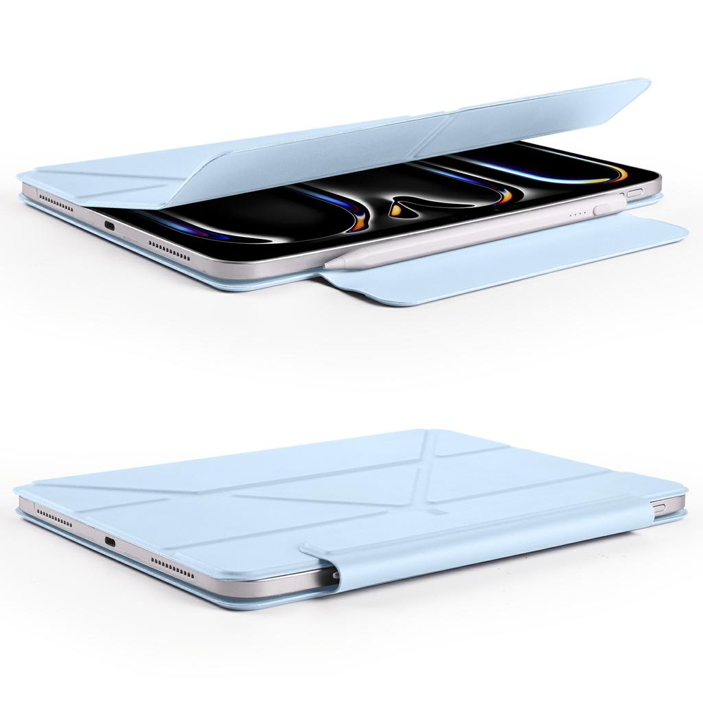 For iPad Pro 13 (2024) Case PC+PU Leather Origami Stand Magnetic Tablet Cover