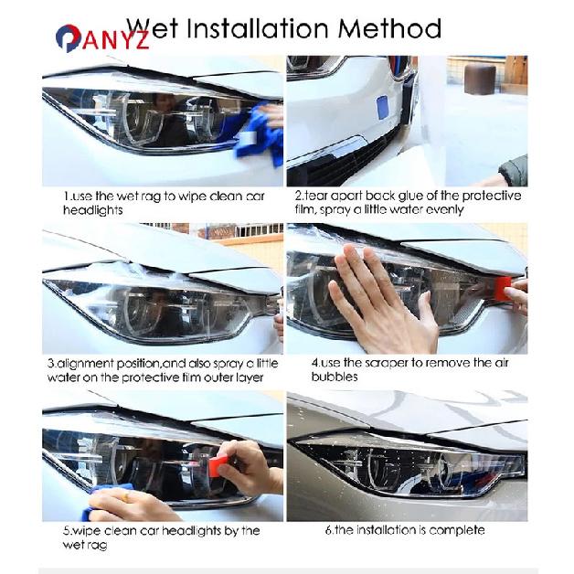 For HYUNDAI ELANTRA 2017- Accessories Front Headlamp Restoration Transparent Black TPU Sticker Car Headlight Protective Film