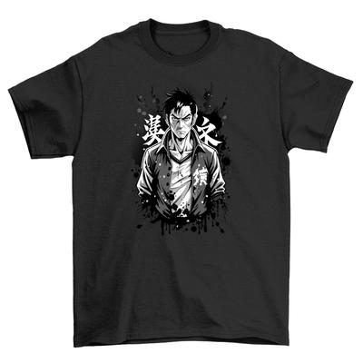 Serious Anime Man T-Shirt Mens Womens Tees Top - Unfunnily Funny! Anime Character Tee, Unisex Printed