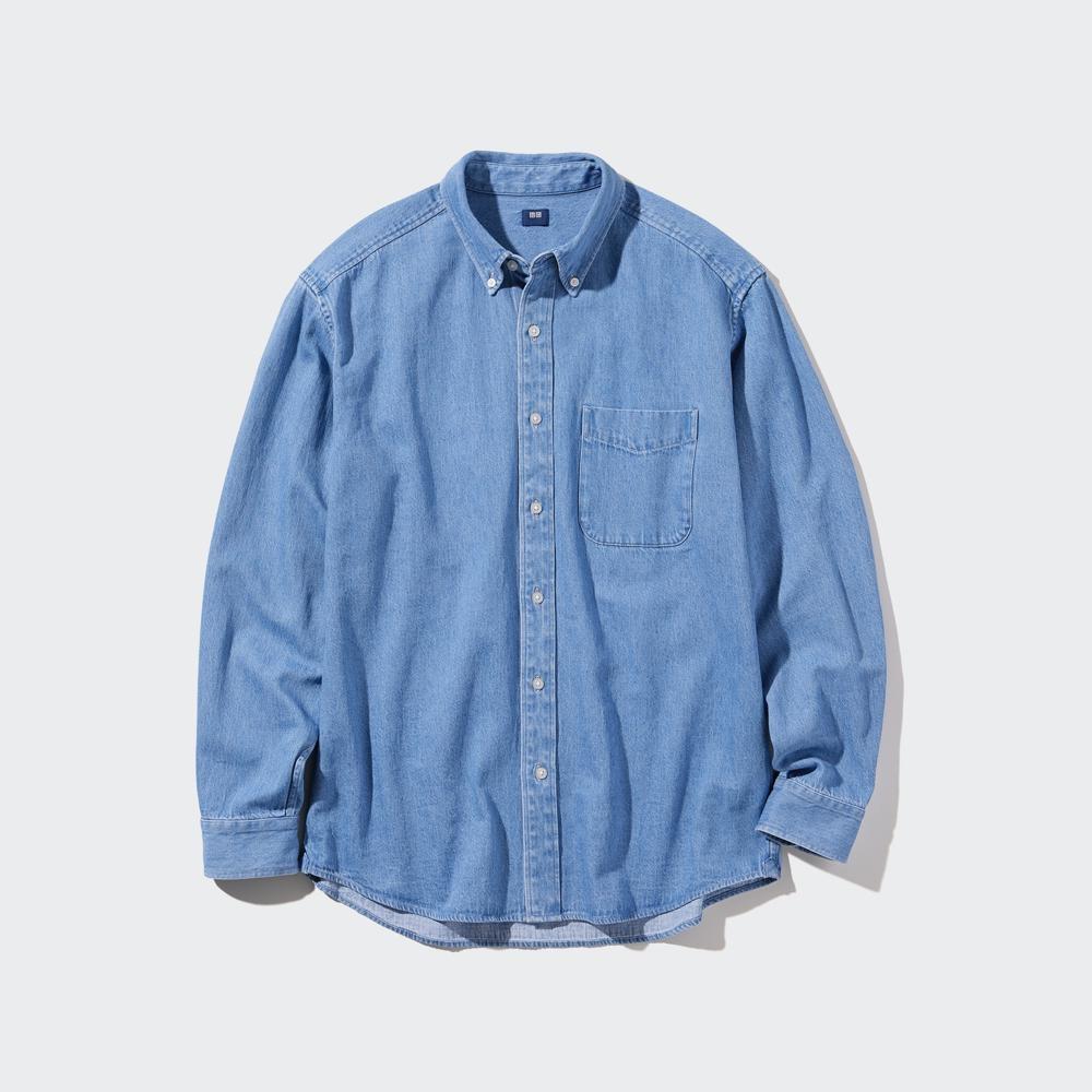 

джинсовая рубашка UNIQLO (длинный рукав)