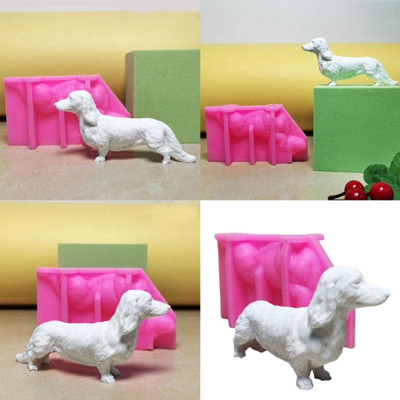 Cute Dachshund Silicone Casting Mold Versatile Wiener Dog Silicone Mold for Handmade Figurines and Scented Candle