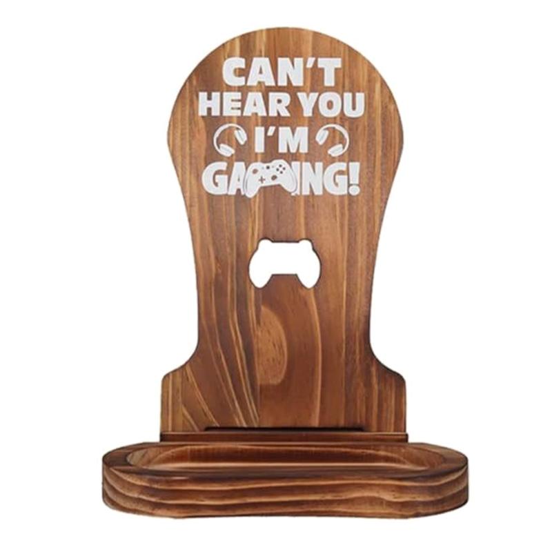 Portable Wooden Headphone Holder Gaming Desk Accessory Space Efficient Vertical Stand Universal Fit All Headphones