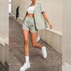 Women's Suit Fashion Temperament Suit Solid Color Suit High Waist Shorts Two-piece Set