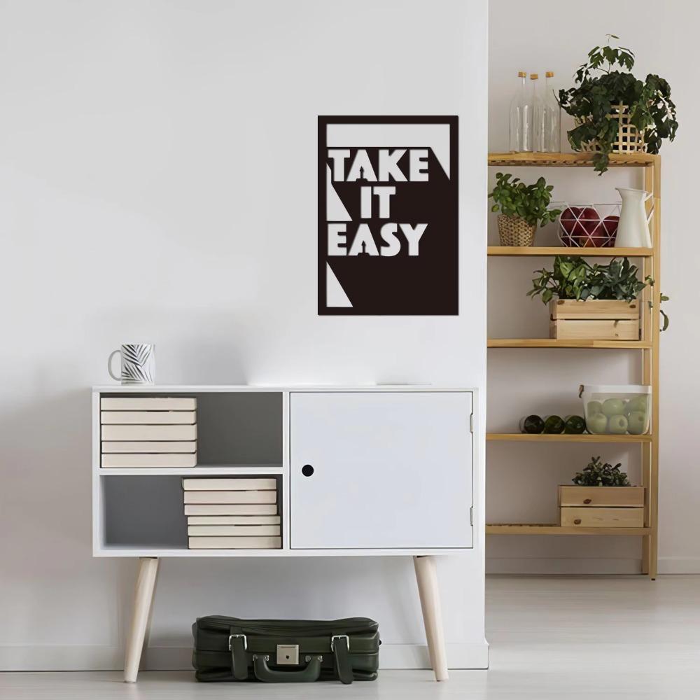 1 шт. Металлическое настенное искусство «Take It Easy» Стильное украшение интерьера — фото 6