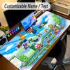 Large Mouse PadSuper Mario Custom Name Text Personalized Desk Mat Non Slip Gaming Pad