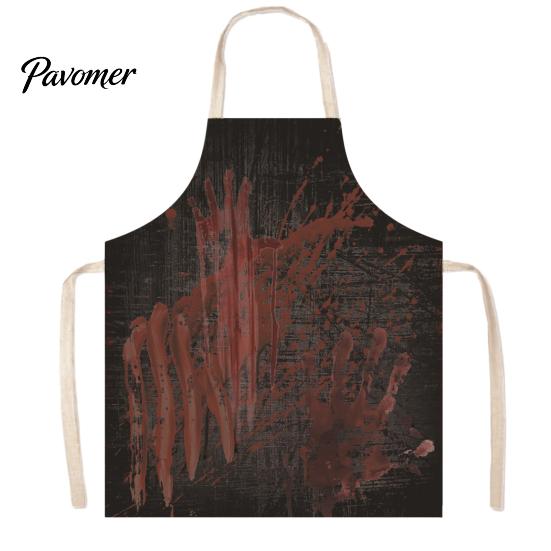 Creepy Butcher Apron Halloween with Realistic Blood Stain, Washable Protective Work Apron, Waterproof Cooking Horror Costume Prop for Cosplay Parties
