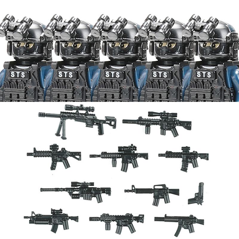 

Military Figures Riot Police Soldier Building Blocks City Commando Special Forces SWAT Weapons Vest Blocks Children Playthings Present