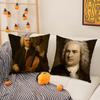 Classical Johann Sebastian Bach Pillow Case Silky Short Plush With Invisible Zipper Dustproof Sofa Cushion Cover For Home Decor