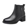 Red Dragonfly Women's High-Heeled Mid-Calf Leather Boots - Warm Winter Plus Velvet 