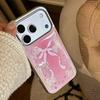 Gilded Pink Bow Electroplated Phone Case for iPhone 17 Pro Max, Compatible with Apple 16