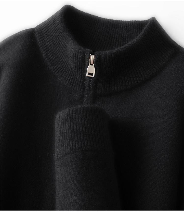 470g Men's Old Money Style Wool Zipper Cardigan Sweater - Thick Warm Knitwear