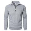 2025 Men's Stand Collar Half-Zip Short Sleeve Casual Solid Color Fashion Hoodie