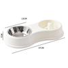 Dog Feeder Double Bowl Anti-overturning Anti-choking Bowl Pet Neck Guard Slow Food Stainless Steel Durable Dog Basin Dish Feeder