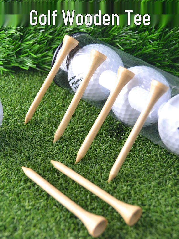Natural Bamboo Golf Tees Ball Holders – Bulk Pack, Wood Color.