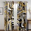 Modern Luxury Black White 2Pcs Window Curtain For Living Room Bedroom Grommet Shading Decor
