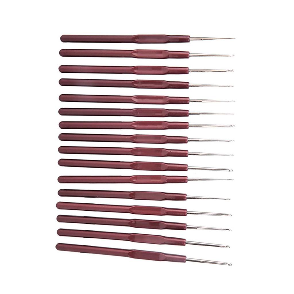 Plastic Handle Knitting Needles Plastic Handle Ultra Fine Lace Crochet Hook Set Stainless Steel Knitting Needle Sewing Tool
